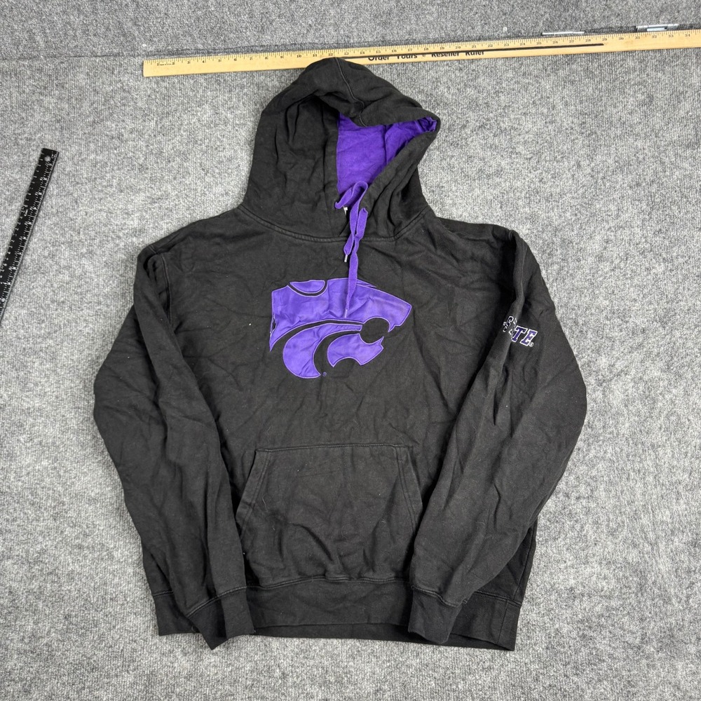 Stadium Athletics Hoodie Mens Size XL Black K-State Wildcats Logo Rip Fair